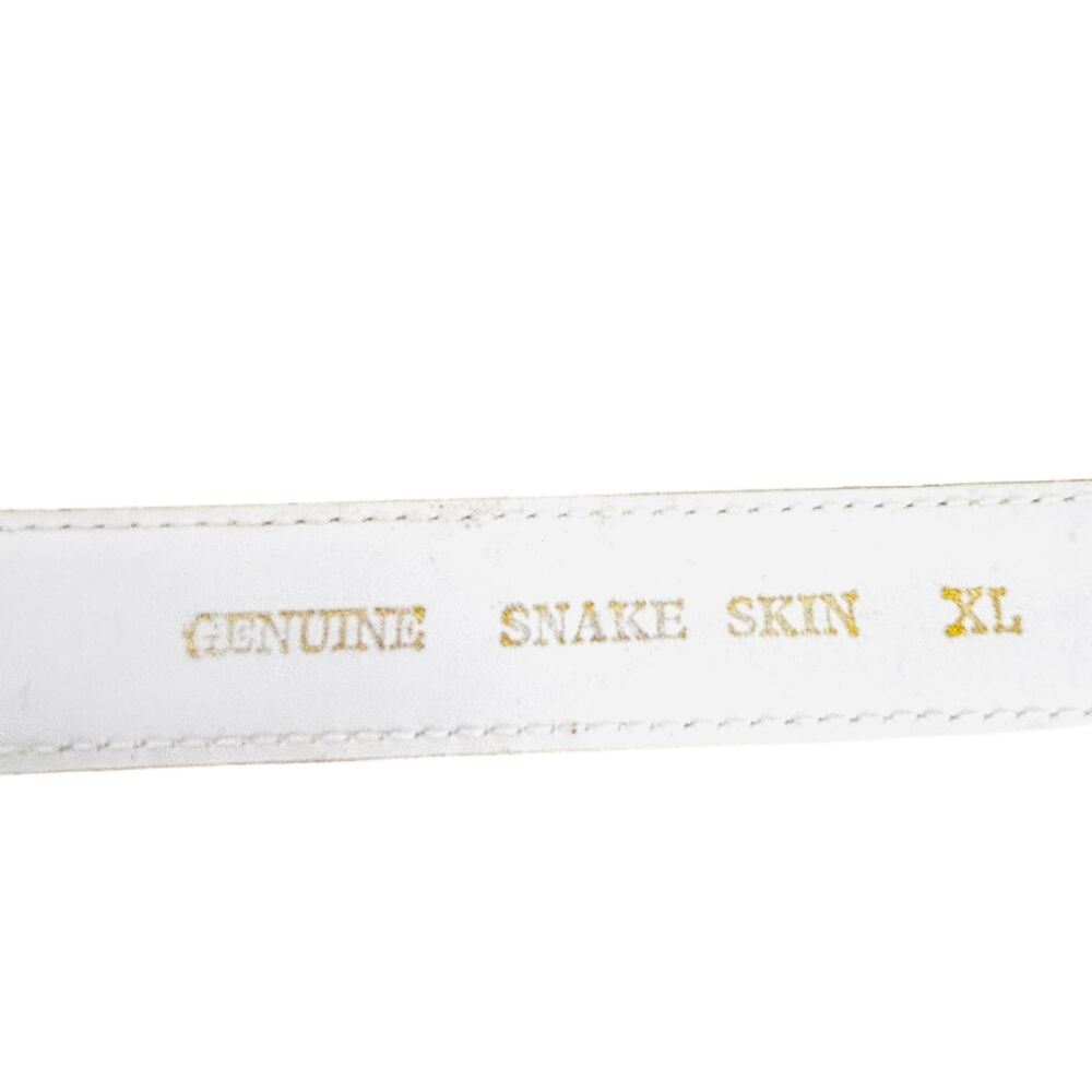 Gorgeous White Genuine Snakeskin Leather Belt Womens Size XL Snake Skin NEW - Picture 6 of 7